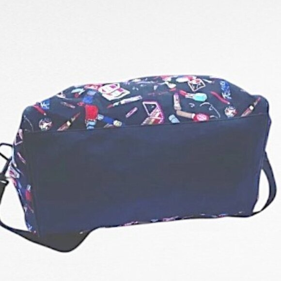 VINTAGE 90 Niole Miller Vintage Makeup Themed Travel Duffel Carry on Tote and Makeup Bag